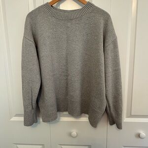 Lands' End Gray Crew Neck Sweater Versatile Knit